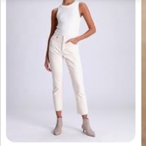 Banana republic high rise straight white ankle jean
